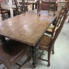 The dining table is 42 x 42 round shape and can fit up to 4 side chairs. Farmhouse Wood Table With Black Chairs Novocom Top