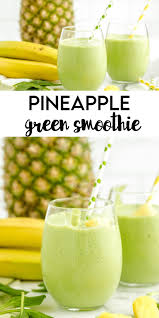 Pineapple Green Smoothie In 2020 Spinach Smoothie Recipes Pineapple Smoothie Recipes Easy Smoothie Recipes