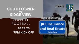 Request a quote today and see how much money we can save you. J K Insurance Presents South O Brien Vs Ridge View Playoff Football 10 23 20 Youtube