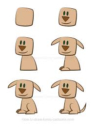 Be sure to add a small bump to the end of the long hook line. Drawing Simple Cartoon Easy Dog Drawing