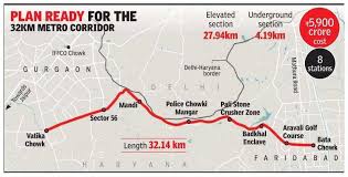 Any delhi metro route is available in hd. Survey Complete For Gurugram Faridabad Metro Link Gurgaon News Times Of India