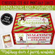 Label companies such as avery (in english) provide online tools and templates to print their labels for a cost. Christmas Eve Box Label African American Boy Editable Instant Downloa Party Treatment