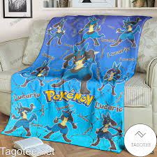 Lucario Pokemon Pattern Blanket Quilt - Tagotee