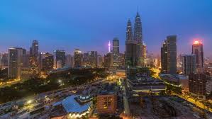 Time Lapse Sunrise View Overlooking A City Center Skyline During Dawn From Aerial View In Kuala Lumpur Malaysia Kuala Lumpur Malaysia Aerial View