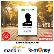 Buka rekening baru semudah 1. Id Card Pegadaian Mandiri Emoney Etoll E Money Murah Saldo 30 000 1 Sisi Winly Custom