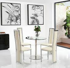 Limited time sale easy return. Target 80 Cm Round Small Glass Dining Table With 2 Or 4 Elsa Leather Chairs Ebay