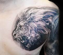 Lion Tattoo By Elvin Yong Tattoo Post 10817 Mens Lion Tattoo Lion Head Tattoos Lion Chest Tattoo