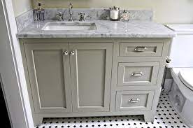 Follow the manufacturer's instructions on the packaging, mixing water and tsp in a bucket as directed. Paint Cabinet Gray White Bathroom Cabinets Green Bathroom Bathroom