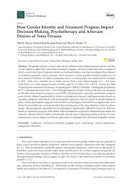 Maybe you would like to learn more about one of these? Pdf How Gender Identity And Treatment Progress Impact Decision Making Psychotherapy And Aftercare Desires Of Trans Persons