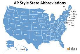 A list of state abbreviations since 1831 is provided at right. Ap Style State Name Abbreviations Bka Content