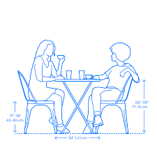This includes the spacing between the chairs to allow customers to get in and out and to sit comfortably. Cafe Tables Dimensions Drawings Dimensions Com