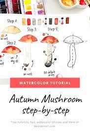 I love to paint them, too. Painting Inspiration Paint A Mushroom Tutorial Diy Watercolor Painting Watercolor Lessons Watercolour Tutorials