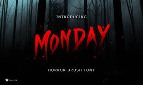 The book mockup comes in psd format for easy editing with adobe photoshop. Monday Font By Rahagita Studio Creative Fabrica In 2020 Horror Font Brush Font Book Template