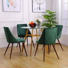 4pcs kitchen dining chairs green velvet