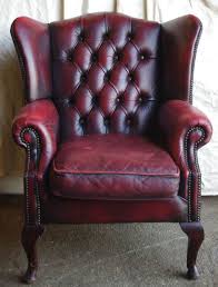 Queen Anne Accent Chair Wingback Armchair Vintage Sofa Leather Wingback