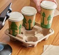 Cup Pulp Fiber Beverage Holder Disposable Drink Carrier Tray for Coffee  Shops, Takeaway Shops, Restaurants