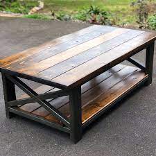 Narrowed the width, bread board ends, and added clavos and trunk corners i purchased on amazon. Rustic X Coffee Table Ana White