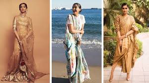 Sonam Kapoor Ahuja S Indian Wear Sonam Kapoor Ahuja S Wardrobe Vogue India Vogue India This sonam kapoor photo might contain cocktail dress, sheath, outerwear, overclothes, well dressed person, suit, pants suit, and pantsuit.