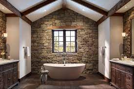Kalau kamu punya preferensi untuk membuat rustic design di rumah, berikut ini merupakan desain kamar mandi bergaya rustic yang bisa jadi inspirasi. 7 Desain Kamar Mandi Batu Alam Kesan Naturalnya Bikin Rileks