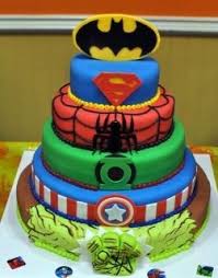 Superhero Cake For When You Can T Decide Which Superhero You Want For Your Birthday Cake Superhero Cake Kids Cake Eat Cake