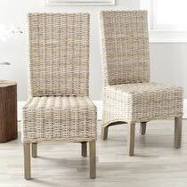 To tie everything together, display a few palm leaves in a vase on the credenza, and bring in color with the rug and curtains. Wicker Rattan Kitchen Dining Chairs You Ll Love In 2021 Wayfair