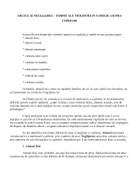 Asociatia copii consiliere prevenire interventie impotriva abuzului si neglijarii copiilor din judetul satu mare cu detalii despre persoanele din conducere si informatii de contact. Doc Abuzul Si Neglijarea Forme Ale Violentei In Familie Asupra Ioana Florea Academia Edu