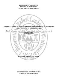 PDF) "ANSIEDAD Y ESTRÉS EN CONDUCTORES DE TRANSPORTE URBANO DE LA CABECERA