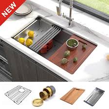 Copper kitchen sinks are undeniably beautiful and make a bold statement in any kitchen. China Hot Sale 16 Gauge Multifunction Undermount Workstation Sink Handmade 304 Stainless Steel Double Bowl Copper Kitchen Sink China Sanitary Ware Wash Sink
