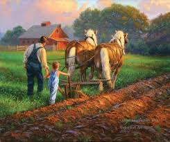 6 Working Horses At Countryside Farm Art Country Scenes Country Art
