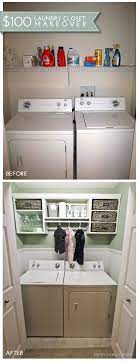 Tip Hide Laundry Accessories In Baskets And Add Hanging Space Above Your Dryer To Hang Laundry Closet Makeover Laundry Room Makeover Laundry Room Organization