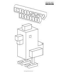 Why did the chicken cross the road? Crossy Road Coloring Page Coloring Pages Crossy Road Cool Coloring Pages