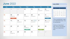 June 2022 Powerpoint Calendar Slidemodel