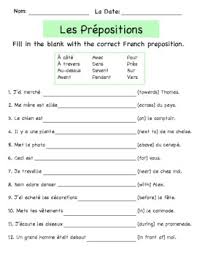 This activity is available as a printable worksheet, an editable rtf file, or an online activity. French Prepositions Worksheets Teaching Resources Tpt