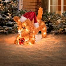 3d Fluffy Cat Lighted Outdoor Christmas Decoration Outdoor Christmas Outdoor Christmas Decorations Christmas Lights
