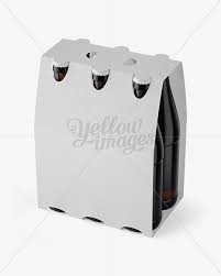 The biggest source of free photorealistic bottle mockups online! White Paper 6 Pack Beer Bottle Carrier Mockup 3 4 View High Angle Shot In Bottle Mockups On Yellow Images Object Mockups