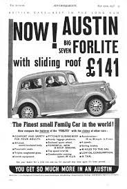 Austin Car Autocar Advert 1938 Big Seven Forlite Austin Cars Classic Cars Vintage Car Advertising