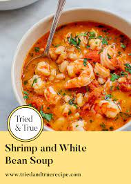 Easy Shrimp And White Bean Soup White Bean Recipes White Bean Soup Bean Soup Recipes