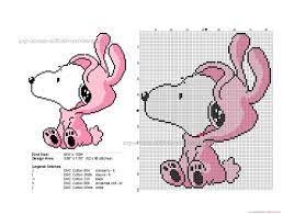 Free cross stitch snoopy patterns. Cute Snoopy Easter Bunny Free Cross Stitch Pattern 82x98 Free Cross Stitch Patterns Simple Unique Alphabets Baby