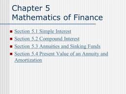 Chapter 5 Mathematics Of Finance Annuity Simple Interest Sinking Funds