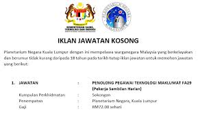Senarai jawatan kosong di kl. Jawatan Kosong Kementerian Sains Teknologi Dan Inovasi 28 Februari 2018 Appjawatan Malaysia