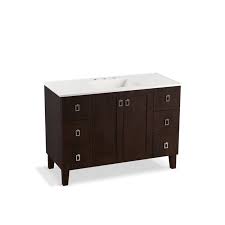 Sleek lines and crisp design align for an edgy style designed to meet your needs. Kohler 99535 Lg 1wb Poplin Standard Bathroom Vanity Cabinet With Legs 34 1 2 In Oahx48 In Oawx21 7 8 In Oad Free Standing Mount Claret Suede Cabinet First Supply