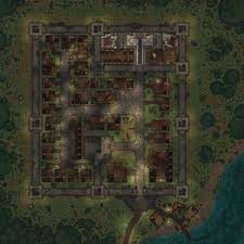 Riverside Fort At Night 75x75 Battlemaps Dungeon Maps Dnd World Map Tabletop Rpg Maps