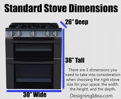 standard stove dimensions (size guide