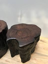 Shou Sugi Ban Tree Stump Coffee Table Live Edge Wood Table Tree Stump Coffee Table Wood Interior Design