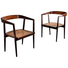 Pair Of Sebastian Errazuriz Side Chairs Caned Seat Joaquim Tenreiro 1960s Brazilian Modern Rosewood Side Chairs Dining Room Chairs Modern Modern Side Chairs