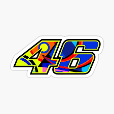 Pilota da corsa con il numero 46. Valentino Rossi Stickers Redbubble