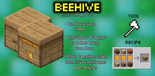 A bee nest must spawn within two blocks horizontally or vertically from any flowers for the bees inside to leave the nest. Minecraft Bee Hive