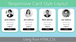 Cards also allow you to choose a background color to help highlight their contents. Create Responsive Card Layout Html Css 2019 Youtube
