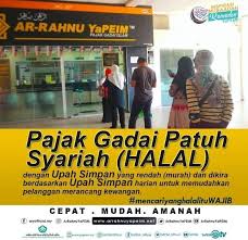 Diperkenal dan dilaksanakan melalui : Ar Rahnu Yapeim Pajak Gadai Patuh Syariah Halal Dengan Upah Simpan Yang Rendah Murah Dan Dikira Berdasarkan Upah Simpan Harian Untuk Memudahkan Pelanggan Merancang Kewangan Arrahnuyapeim Memacukejayaanbersama Mei2020 Ingatkebajikaningatyapeim