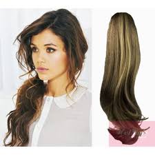 Urbeauty 14 dark brown wavy hair extensions clip in human hair 7pcs/80g triple lace weft seamless remy clip in hair extensions full head visit the urbeauty store. Clip In Ponytail Wrap Braid Hair Extension 24 Wavy Dark Brown Blonde Clip Hair Sale